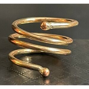 Spiral Wrap Ring Gold Tone Copper Tone Statement Coil Ring Size 8